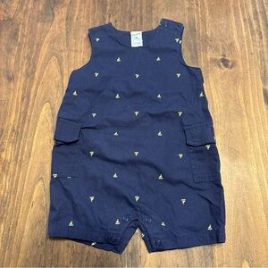 Carter's Just One You Nautical Sleeveless Bodysuit Rompers Size 6M Navy